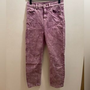 Urban Outfitters High Rise Pink/Purple Acid Wash Girlfriend Jeans